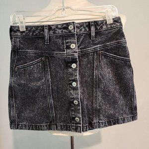 Abercrombie & Fitch Natural Rise Vintage black Distressed Denim Skirt 27/4 A-159